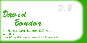 david bondor business card
